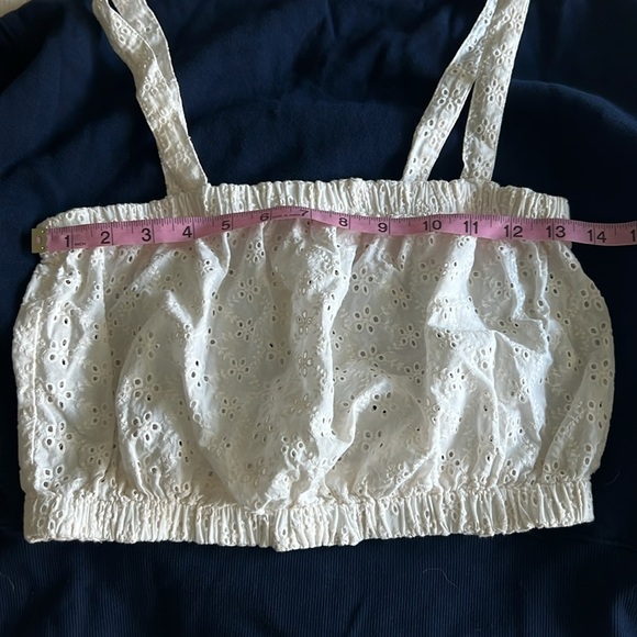 Madewell White Eyelet Crop Top - Picture 2 of 7